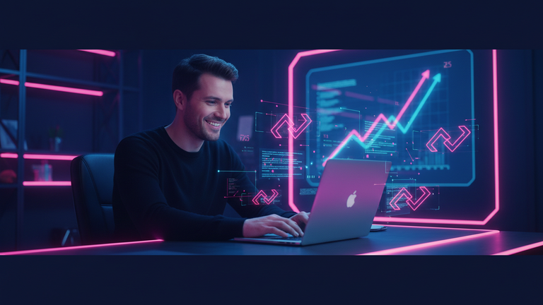 man in black sweater using macbook pro