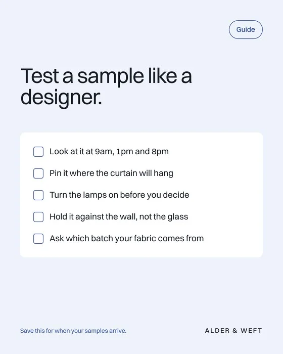 Guide: five ways to test a sample like a designer