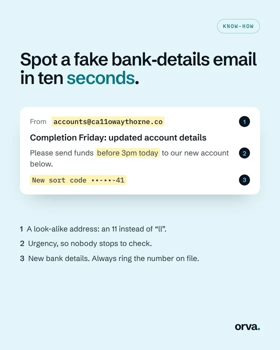 Know-how: three signs of a fake bank-details email